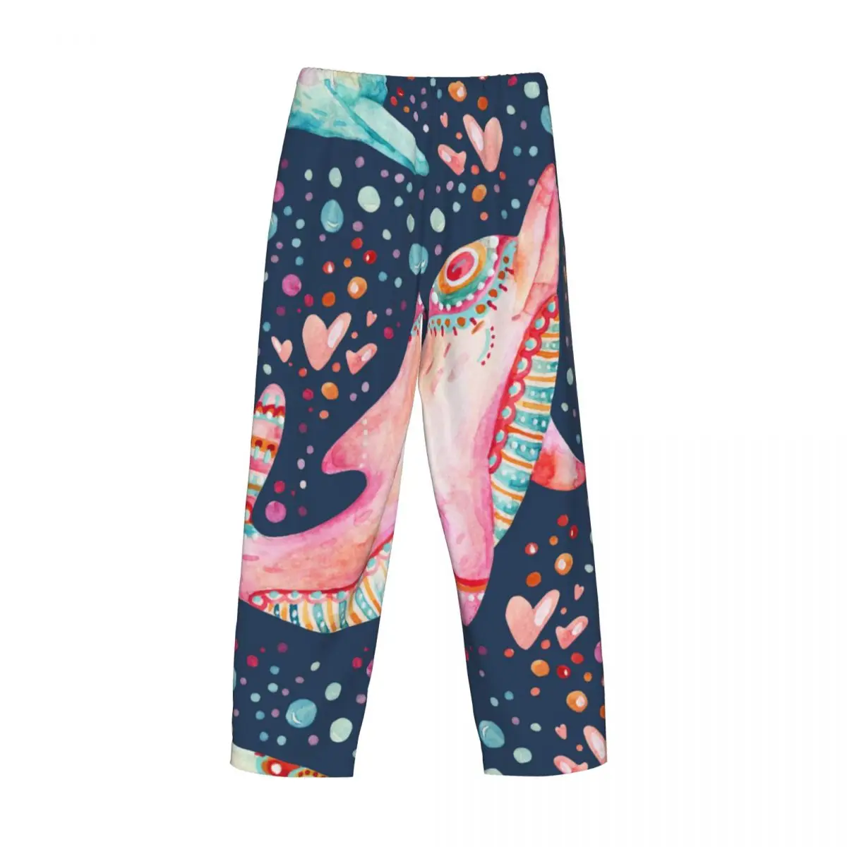 Mens Pajamas Pyjamas Pants Watercolor Lovely Cartoon Dolphins Lounge Pants Sleep Bottoms