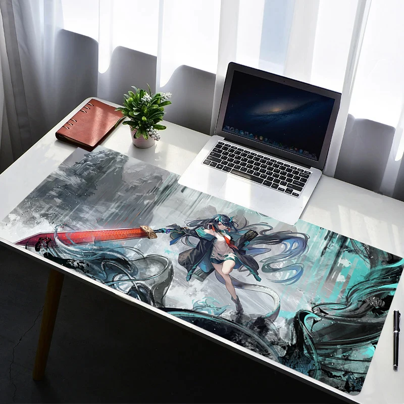 Gaming Mouse Pad Portable Computer Desk Mat Table Keyboard Pad Arknights Dusk Laptop Rubber Non-slip Back Mousepad Cushion