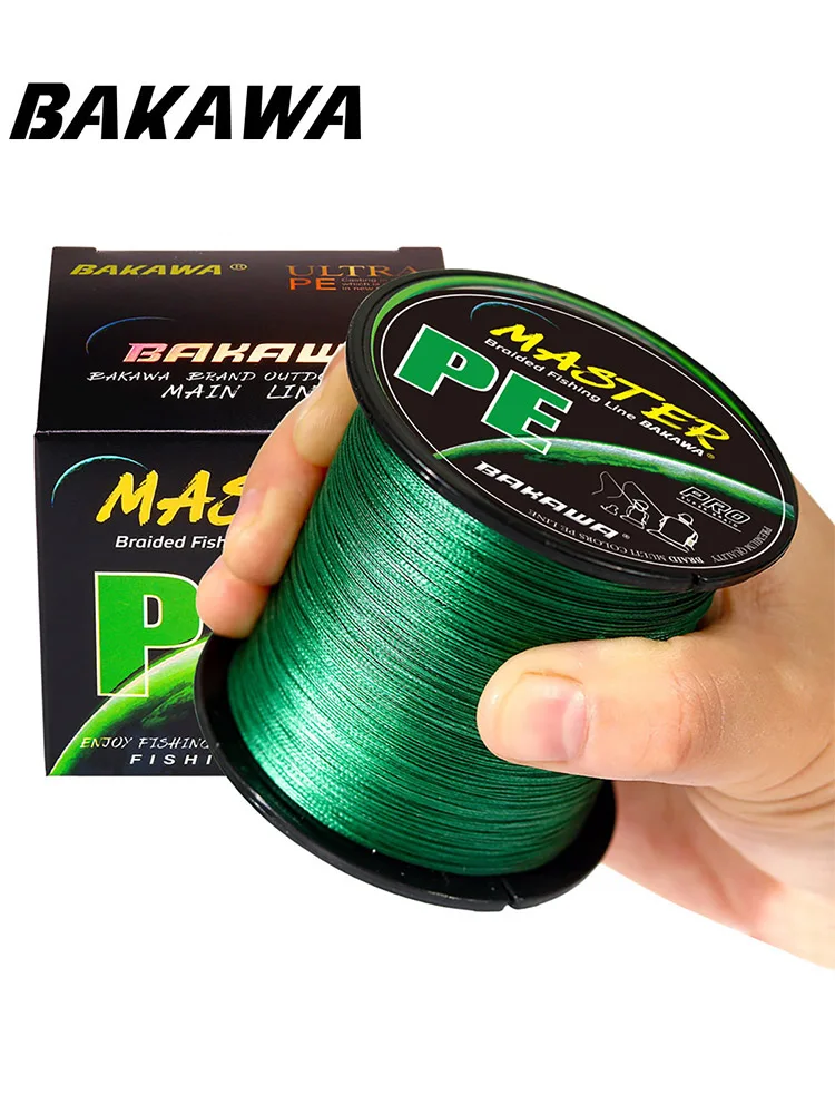 BAKAWA 4 Strands PE Braid Fishing Line Japan Multicolor Multifilament Pesca 100M 300M 500/1000M Saltwater Freshwater Carp Tackle