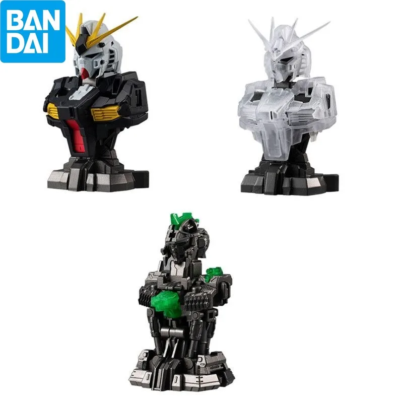 Bandai Original Anime Gundam Figure Toys Gashapon MS Mechanical Bust  01 ΝGUNDAM Assembling Models Statue Model Kid Toy Gift