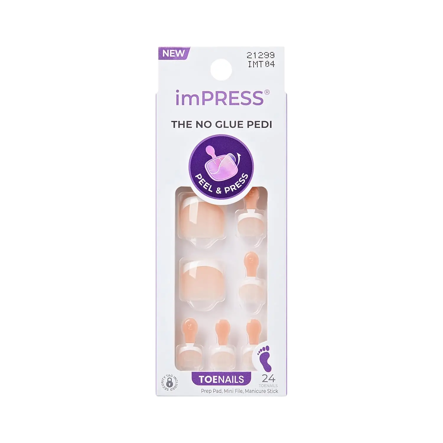 

Накладные ногти для педикюра French Tip, белые, короткие, квадратно-овальные, 24 шт., набор для педикюра с пресс-папье и пилкой