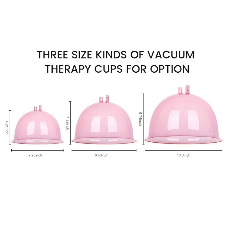 Electric Vacuum Therapy Cupping Machine Buttock Lifting Device Breast Enlargement Strong Suction 73kPa 6PCS Plastic Vacuum Cups