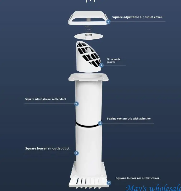 فتحات تهوية مثبتة على الحائط مدمجة في مرشح الحشرات وتدفقات هواء ثنائية الاتجاه وتصميمات هادئة موفرة للطاقة للتحكم في رائحة 448A