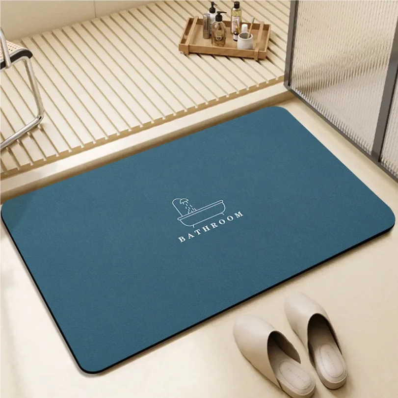 VIKAMA Bathroom Diatomite Floor Mat Solid Colour Minimalist Bathroom Foot Mat Doorway Non-Slip Water-Absorbent Quick-Drying Mat