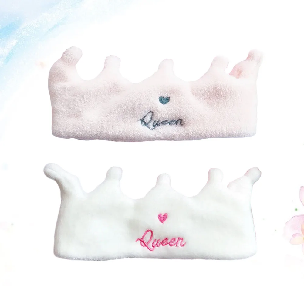 

2pcs Crown Headbands Women Elastic Hoop Hair Ties Spa Face Washing Band Yoga Running Hairstyle Tools Christmas Party Accessories