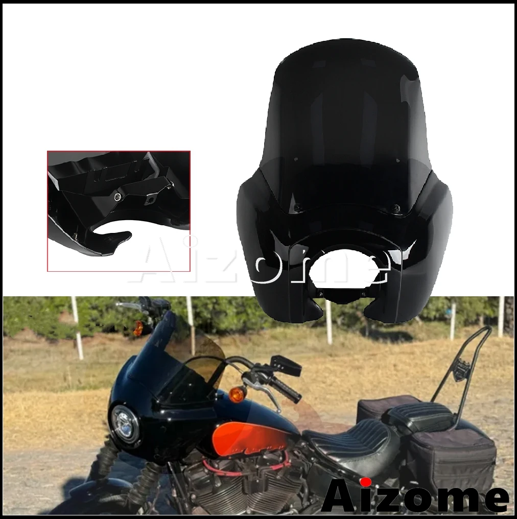 

Motorcycle Headlamp Fairing Cover Windscreen Protector Mask For Harley 18-24 Low Rider FXLR Street Bob FXBBS FXBB Standard FXST