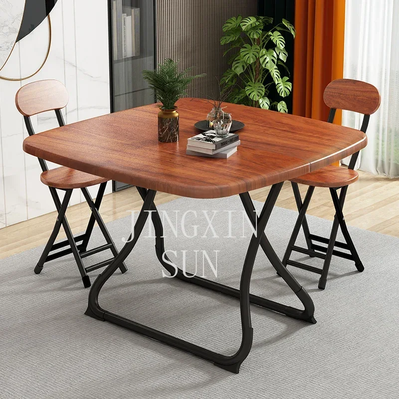 Folding household space saving foldable simple small square table portable table and chair