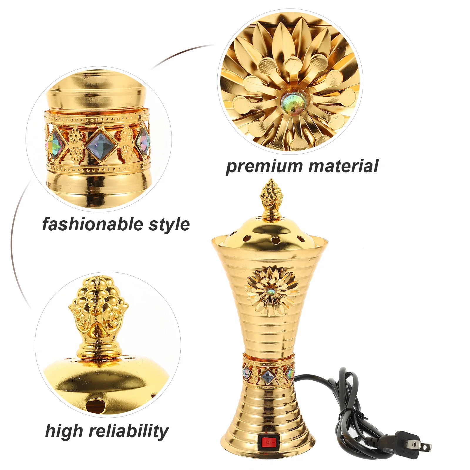 

Us Plug Electric Incense Burner Vintage Design Compact Size Aroma Therapy Relaxing Home Decoration Electric Incense Burner