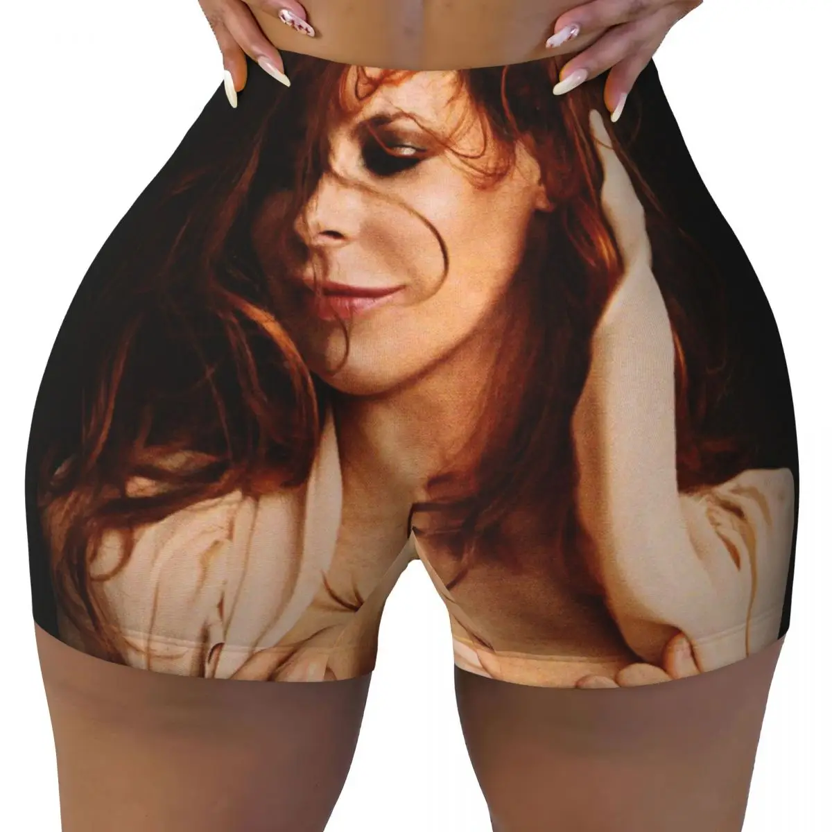 Custom Lovely Mylene Farmer Workout Running Volleyball Shorts Women's French Singer Gym Yoga Shorts