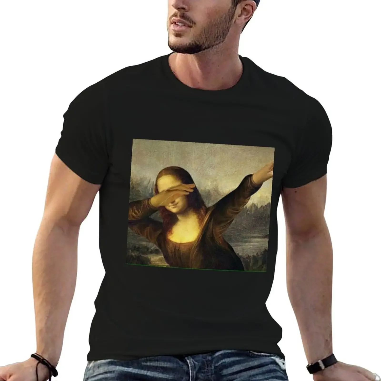 

Meme - Mona Lisa Dab T-Shirt Short sleeve tee sweat boys whites anime fitted t shirts for men