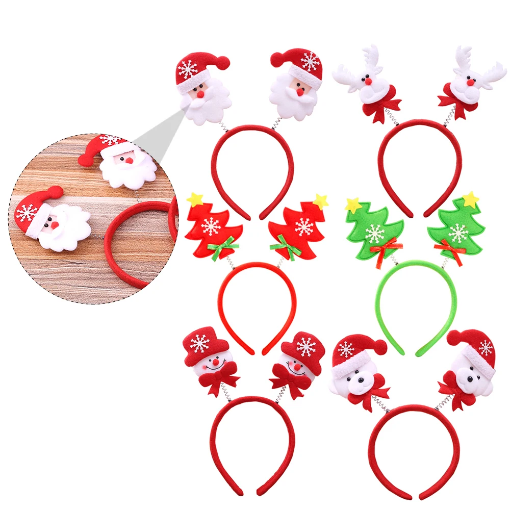 

6pcs Christmas Headband For Hair Clasp Xmas Hair Decorations Christmas Hairbands Lightweight Elastic Vivid Reusable