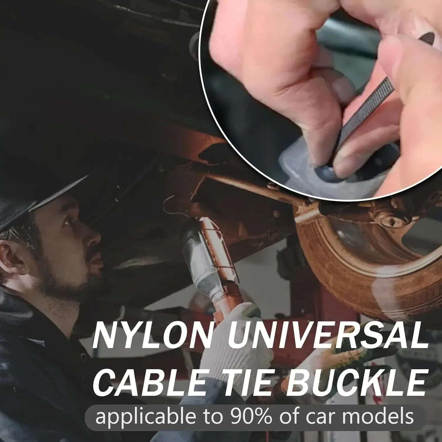 Nylon Self-locking Zip Tie Universal Nylon Cable Tie Buckle Heavy Duty Zip Ties with Pin Button Car Daily Repair Fastening Strap