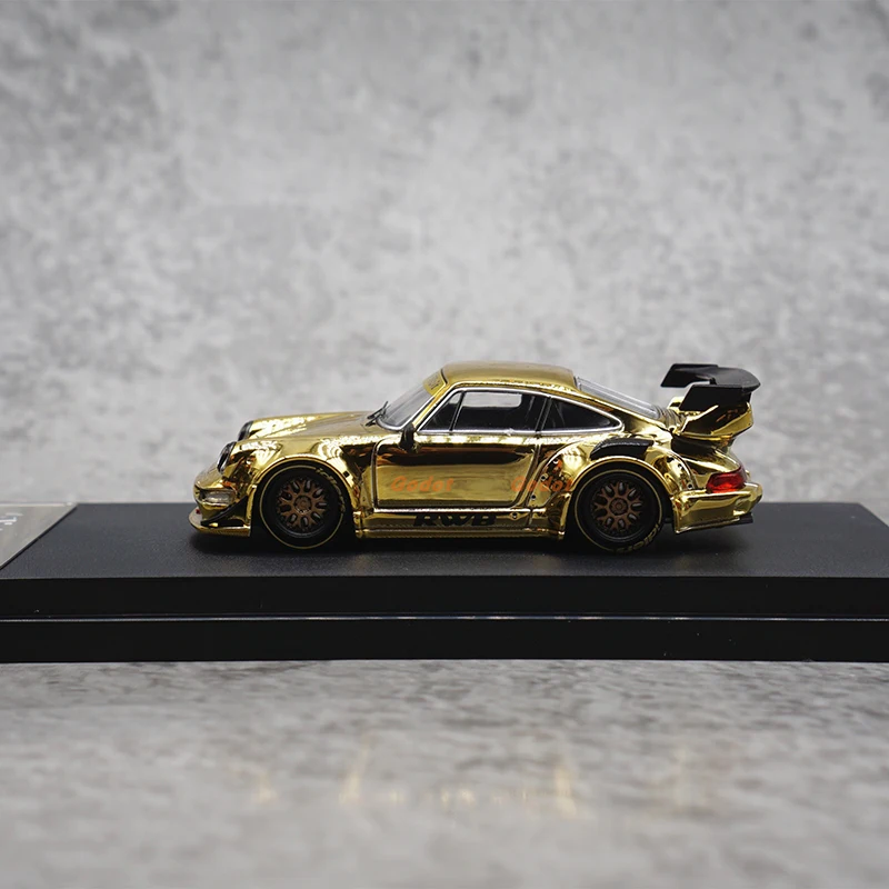 1:64 Scale Diecast Alloy Porsche RWB 993 Wide Body Modified GT Toys Cars Model Golden Classic Adult Gift Souvenir Static Display