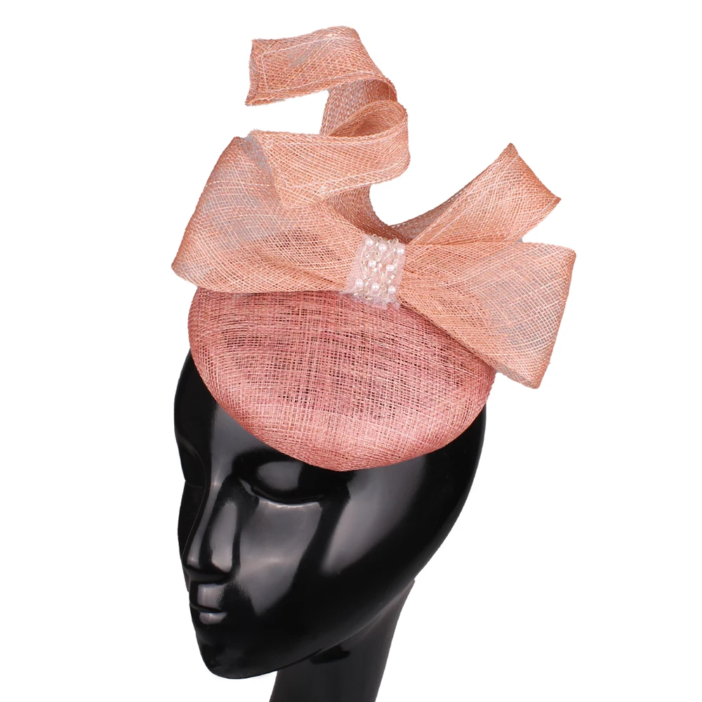 

High Quality Sinamay Big Bow Fascinators Hat Women's Wedding Millinery Derby Headwear Fashionable Fedora Headpiece for Occasions