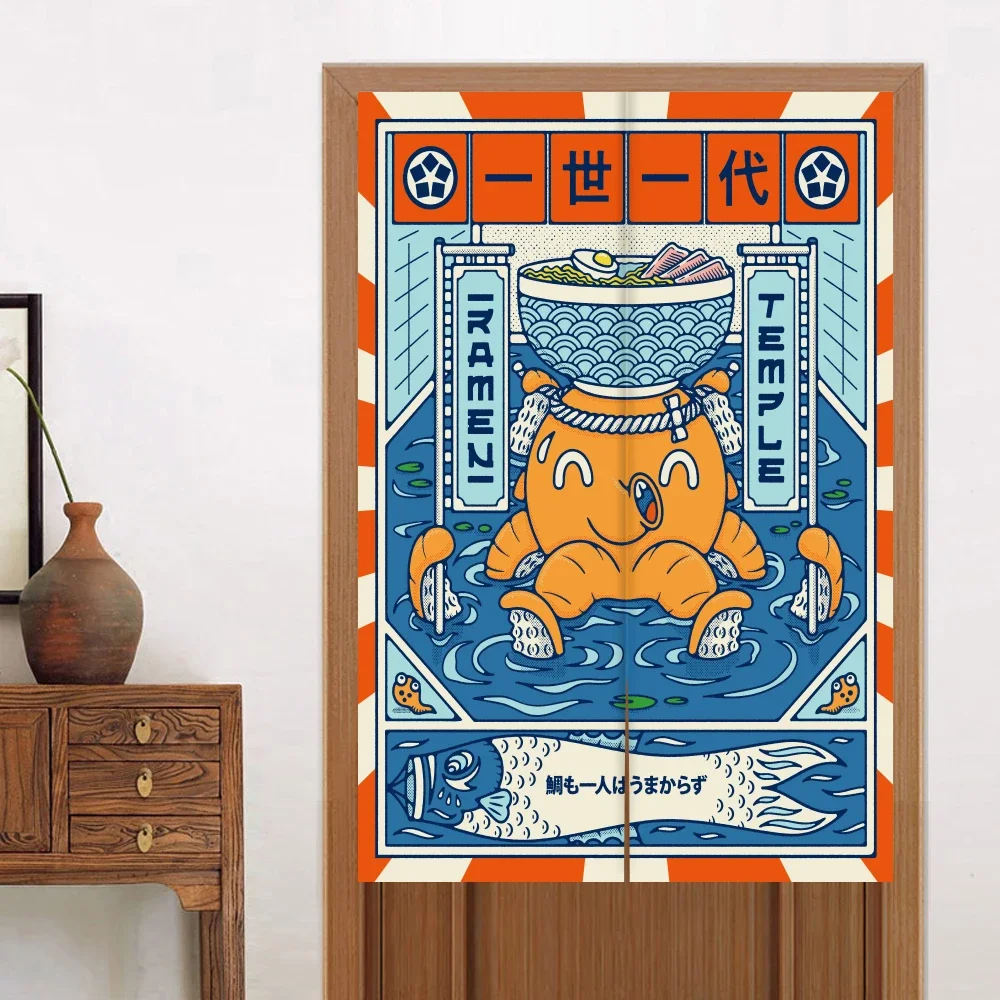 Japanese Ramen Poster Door Curtain Buffalo Tattoo Printed Doorway Curtains Bedroom Sushi Shop Curtain Ukiyo E Entrance Drapes