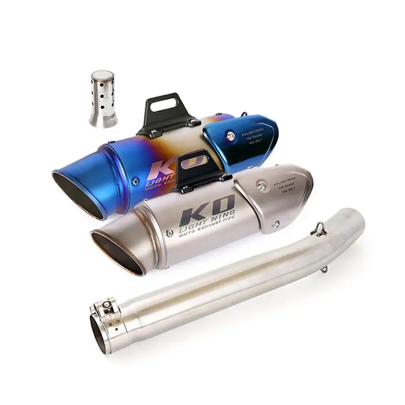 For Suzuki GSXR1000 2005 2006 Motorcycle Exhaust System Mid Connect Pipe Slip On 310mm Muffler Stainless Steel Escape DB Killer