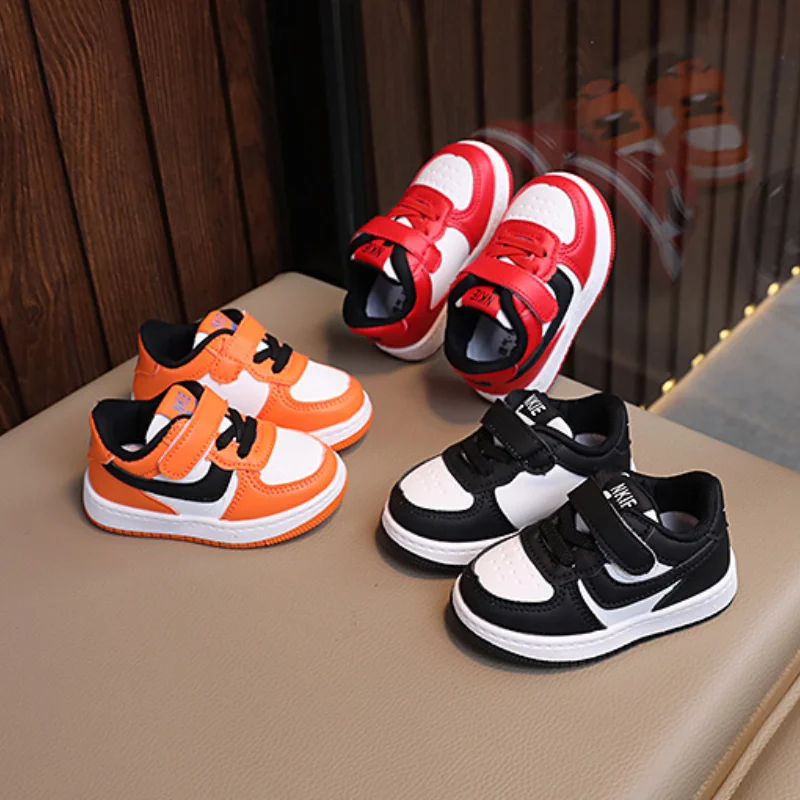 Kids Sneakers New Students Running Sports Shoes Boys Girls Mid-top Board Shoes Baby Casual Soft Bottom Footwear for Kids Flats