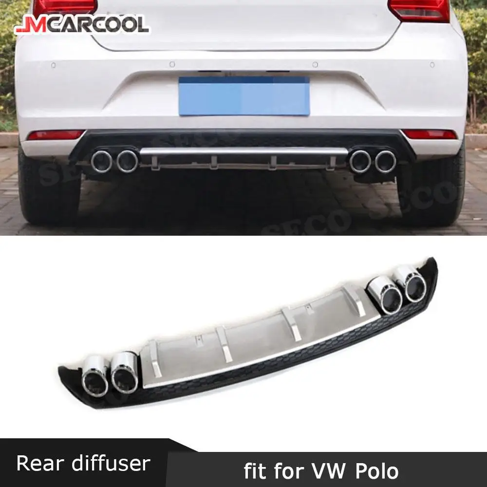 

PP Material Rear Diffuser Bumper Lip Splitter For Volkswagen VW Polo Standard 2014-2018 Back Mudguard Plate Fender Accessories