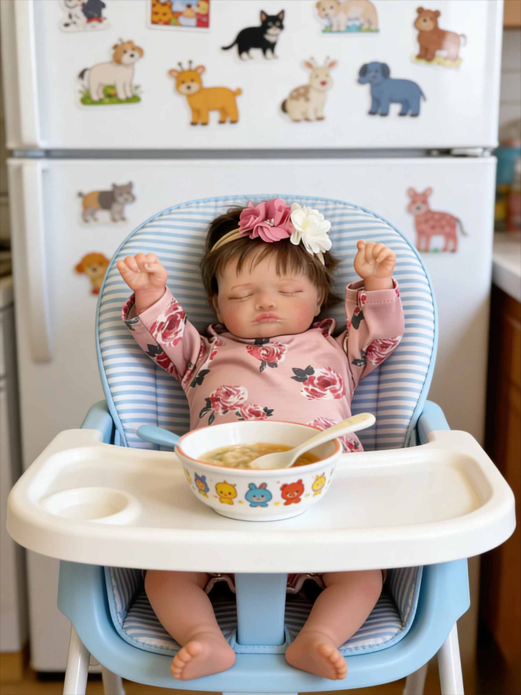 

49CM Rosalie Handmade Reborn Doll with Soft Touch 3D Skin Hand-Rooted Brown Hair Girl Doll Kids Gift