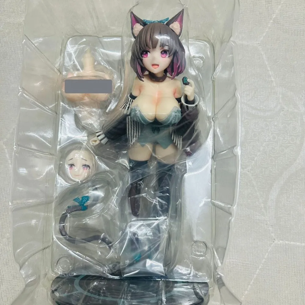

Mx Cat-Eared Girl Original Artwork Mauve Chocolate Cat-Eared Girl Standing Girl Figurine Model Soft Substitute for Festival Gift