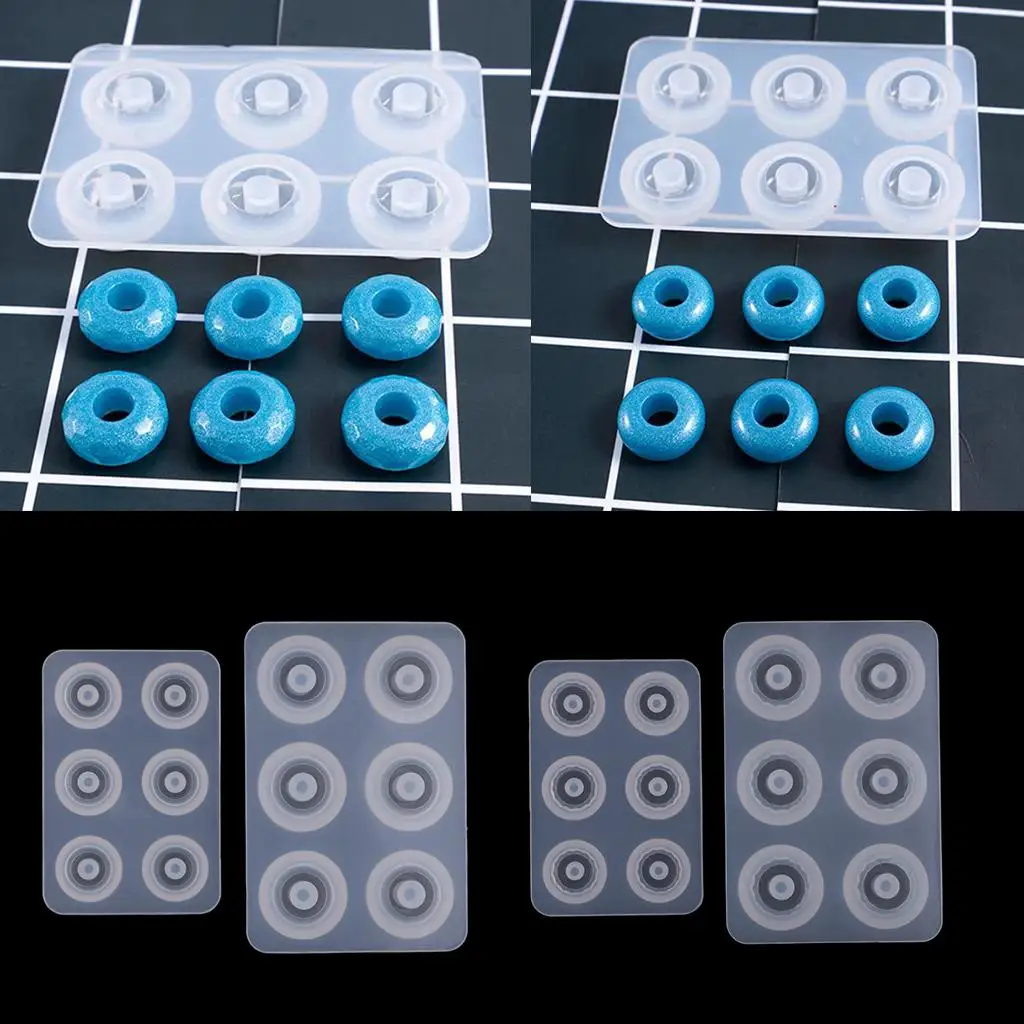 6 قطعة DIY بها بنفسك ثقب كبير الراتنج للأحجار الكريمة كابوشون مجوهرات صب الراتنج كرات مكعب الخرز صنع #3