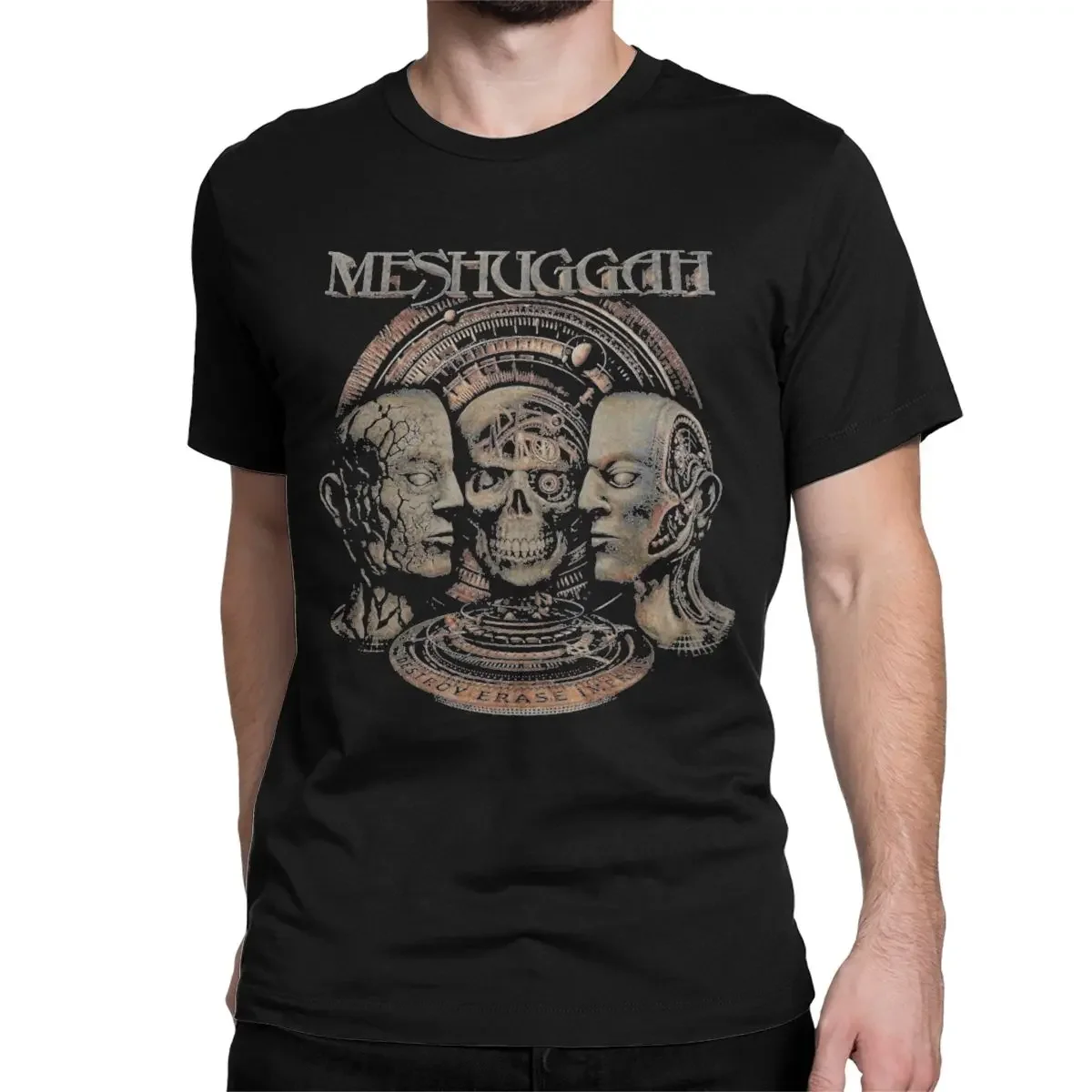 Футболка Meshuggah, одежда с коротким рукавом 5XL, футболка с надписью The насильственного сна группы рок, мужская 100% хлопковая футболка