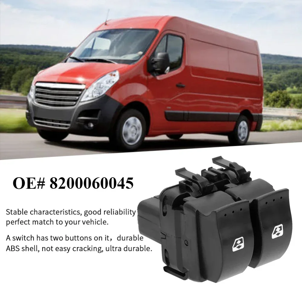 

Window Switch Switch Front Right Electrocar Window Switch Double Button Accessory Fit for Renault 8200060045
