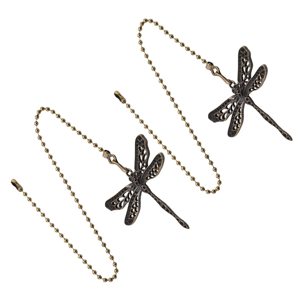 

2pcs Dragonfly Switch Chain Pendant Metal Pull Chain For Ceiling Light Fan Vintage Hanging Decoration Pull Chains For Light