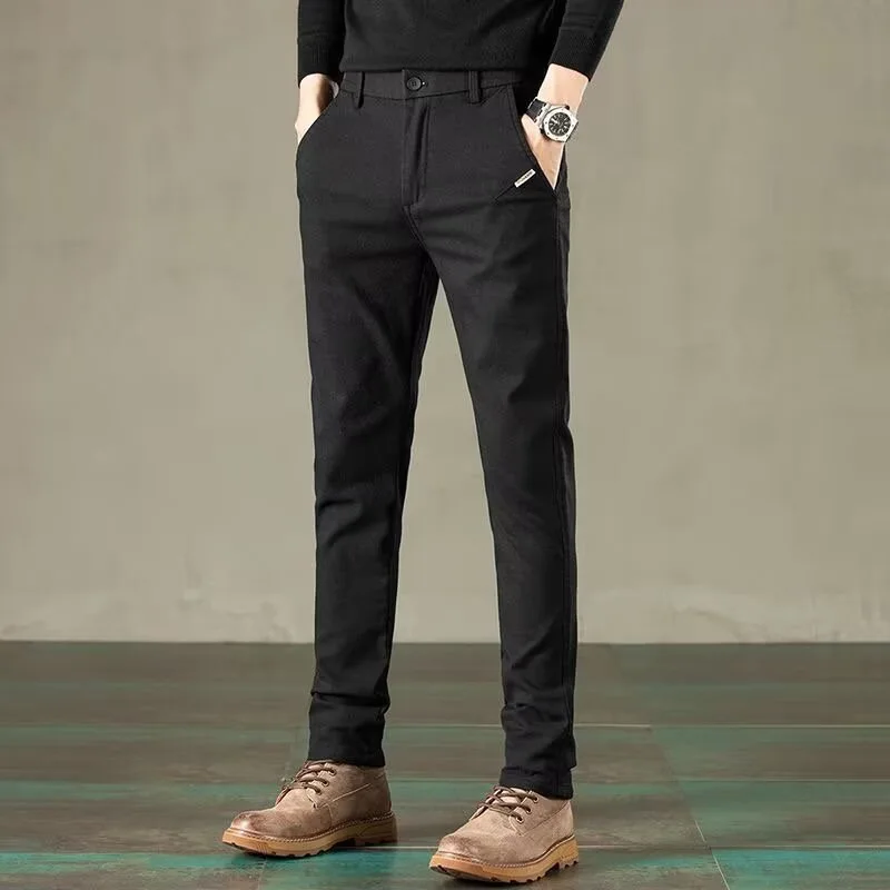 

Casual Slim Fit Men's Pants Trendy Light Maturi Cross-Border Autumn Feel Leisure Trousers Straight Leg Loose Waist Polyeste...