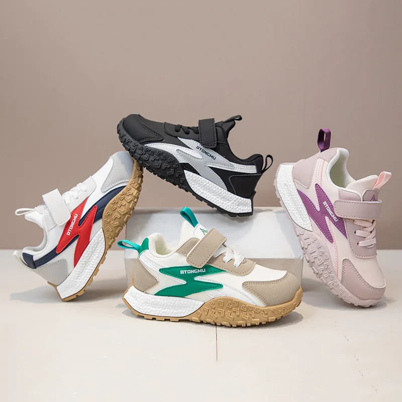 

Kids Patchwork Shoes Child Girl Hook Loop Sneakers Boy Casual Shoe 2025 Autumn Children's Fashion Walk Trainers Shoe 26-37