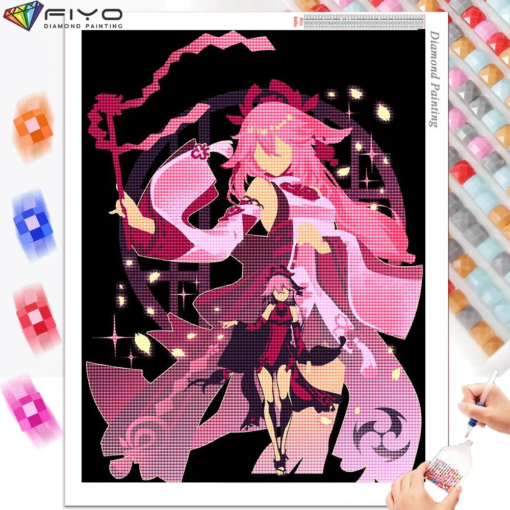 DIY Diamond Painting Genshin Impact Anime Diamond Mosaic 5D Girl Picture of Rhinestones Embroidery Cross Stitch Kit Home Decor