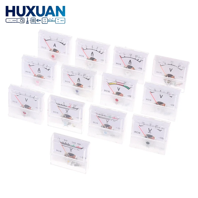 AC 150-300V DC 10-250V DC 5-75A Ammeter Mini Voltage Current Meter Tester Analog Pointer Volt Ammeter Panel Meter