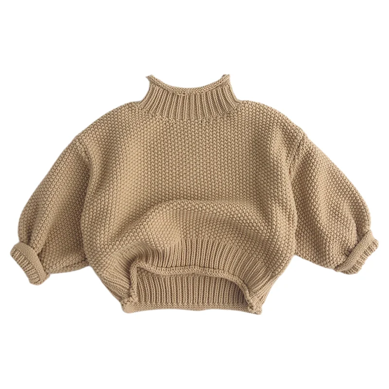 سترة كورية كلاسيكية للأطفال، سترة شتوية متماسكة بلون سادة، بلوفر للجنسين للأولاد والبنات #2