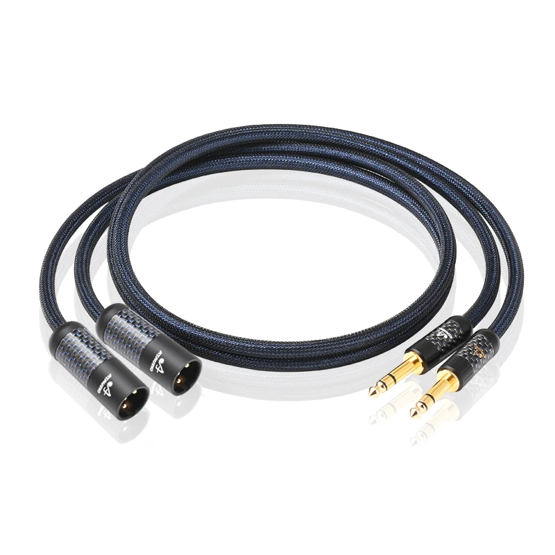 ATAUDIO HiFi 6,5 mm auf XLR-Audiokabel, hochwertiger reiner silberner Kern, Dual 6,5 TRS auf 2XLR-Stecker/Buchse, symmetrisches Verstärker-Mischkabel 6