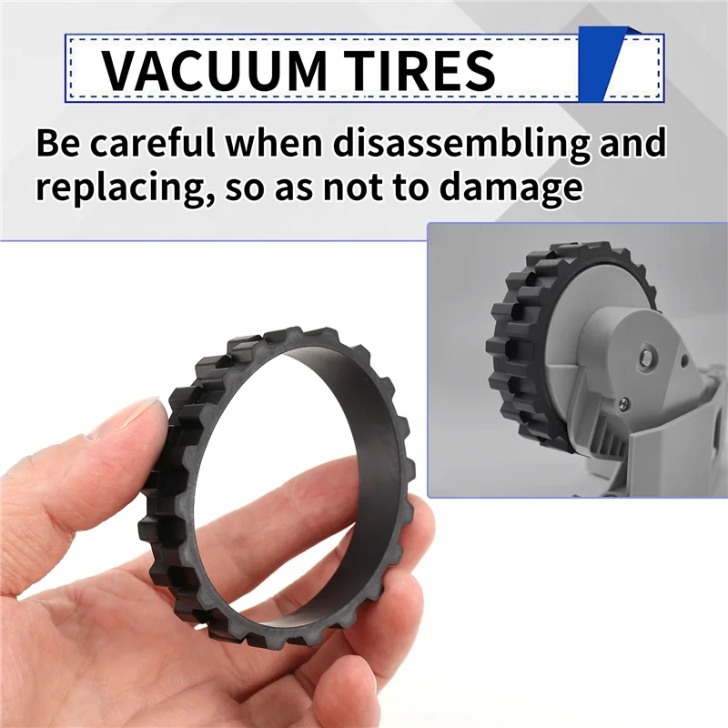 【Must-Haves】2 Piece Wheel Tires Rubber Replacement Parts For Xiaomi Mijia 1C/2C/3C S5 Series/T6/T7 Robot Vacuum Cleaner Wheels A