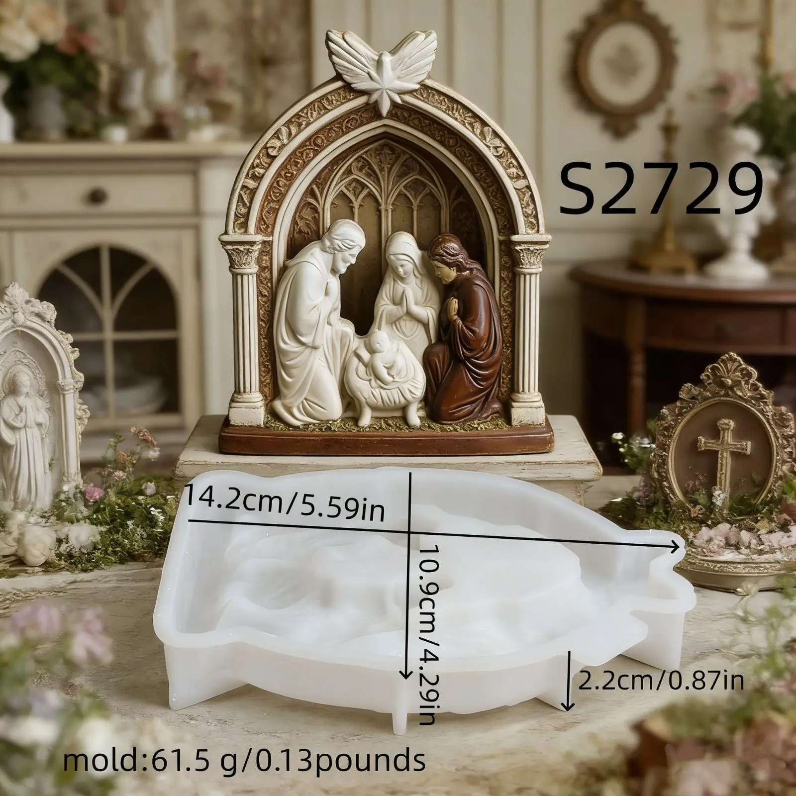 Candle Mold Nativity Scene Silicone Holy Family Shape 3D Resin Casting Form DIY Plaster Soap Making Tool Religious Home Decor