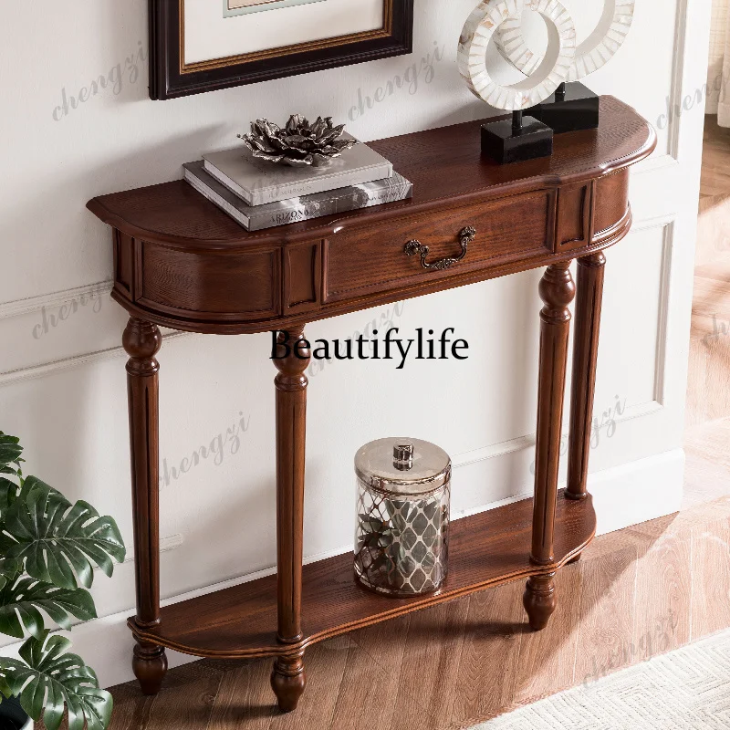 Z331 Classic Nordic Console Table Premium Vintage Drawers Storage Console Table Organizer Living Room Wohnzimmer Tisch Furniture