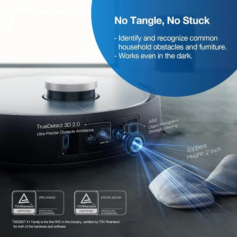 ECOVACS DEEBOT X1 Omni Robot Vacuum and Mop Combo with Self-Emptying, Auto-Wash, Auto-Refill and Auto-Hot Air Drying