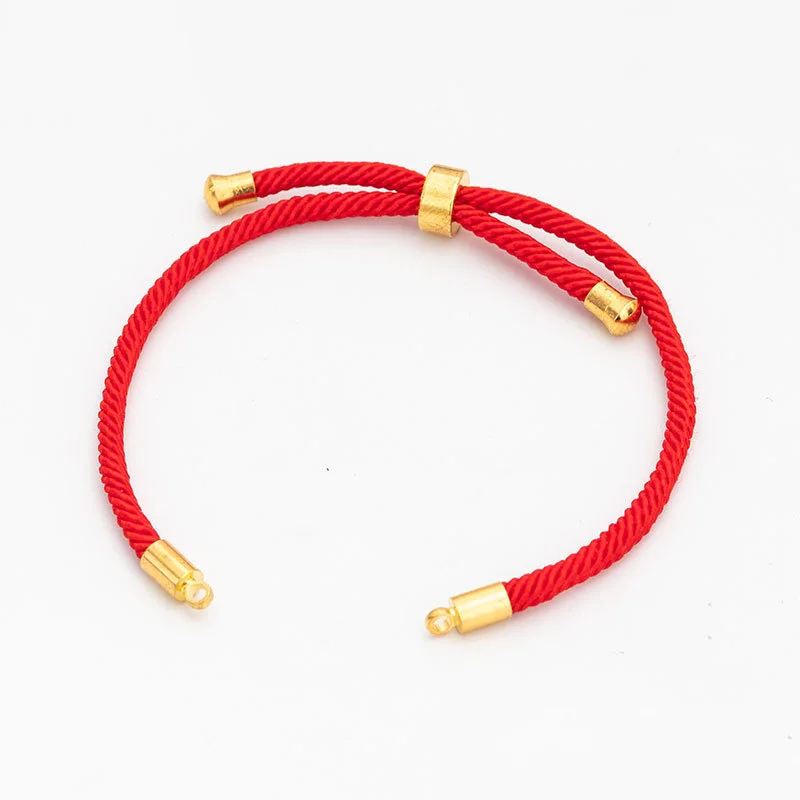 10PCS 3MM Nylon  Red Rope Chain Adjustable Slider Bracelets For DIY Jewelry Charms Making Accessories