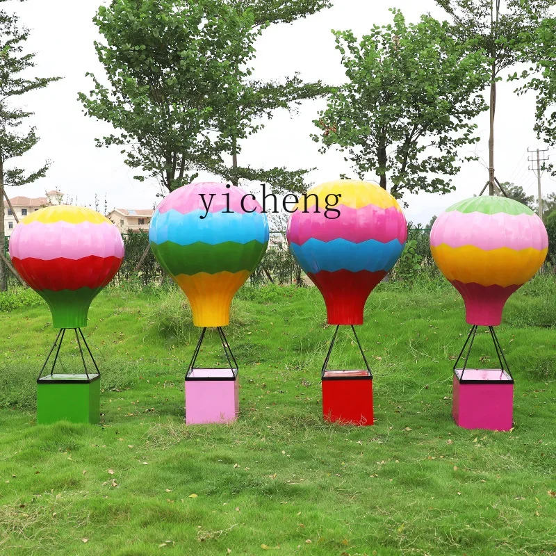 L18- fiberglass large hot air balloon sculpture outdoor public garden landscape handicraft ornament