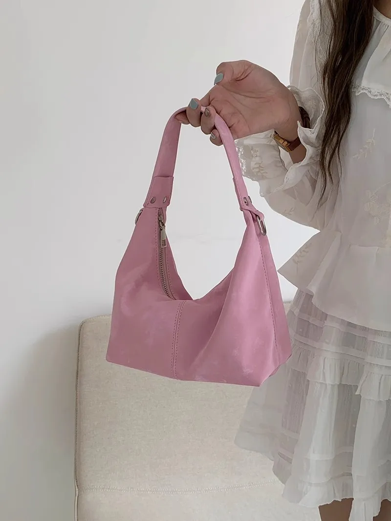 Bolsa coreana portátil para meninas, bolsa de ombro chique série de cores sólidas bolsa de armazenamento de batom de estudante moda doce, novo, 2024, 1 pc