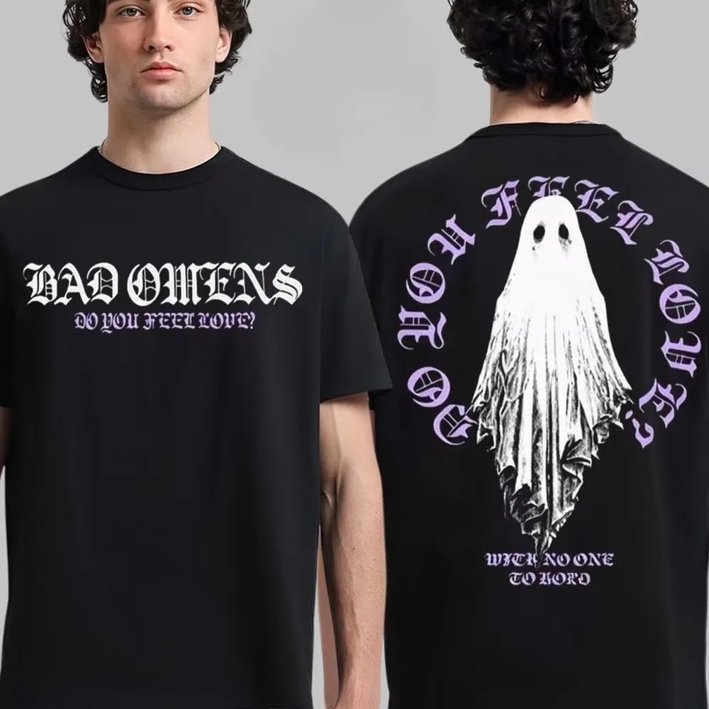 Bad Omens Do You Feel Love Ghost Band Grafik-T-Shirt aus Baumwolle für Männer und Frauen, Streetwear-T-Shirt – Detail 3