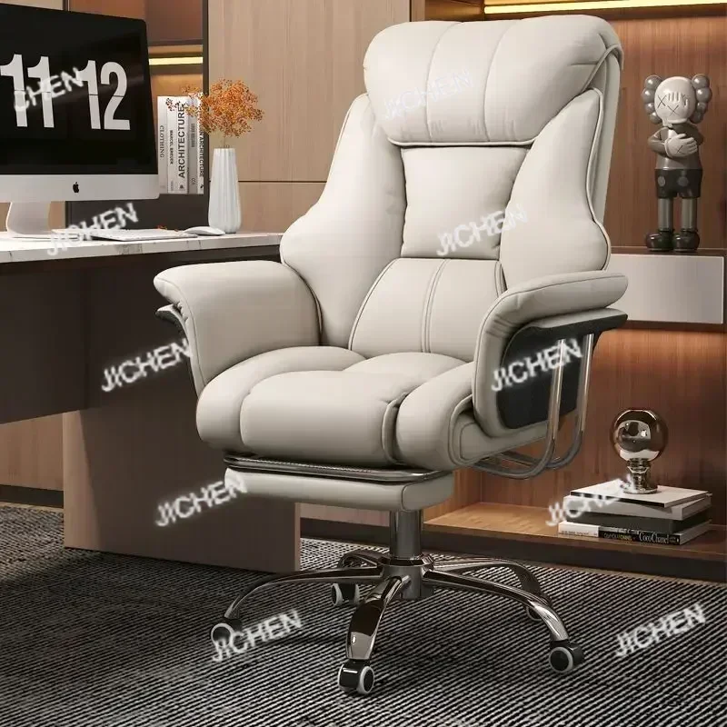 ZQT Home Office Chair Ergonomic Task Chairs With Wheels PU Leather Computer Desk Chair Executive Chair Swivel Rolling For Adult