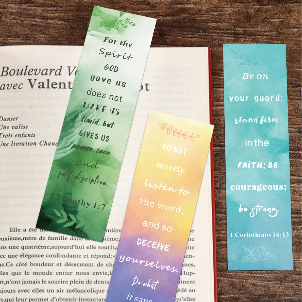 Imagem -04 - Versículo da Bíblia Aquarela Bookmarks Christian Bookmarks Bíblia Reading Club Gift Book Páginas Marcadores Anotados 30 Pcs