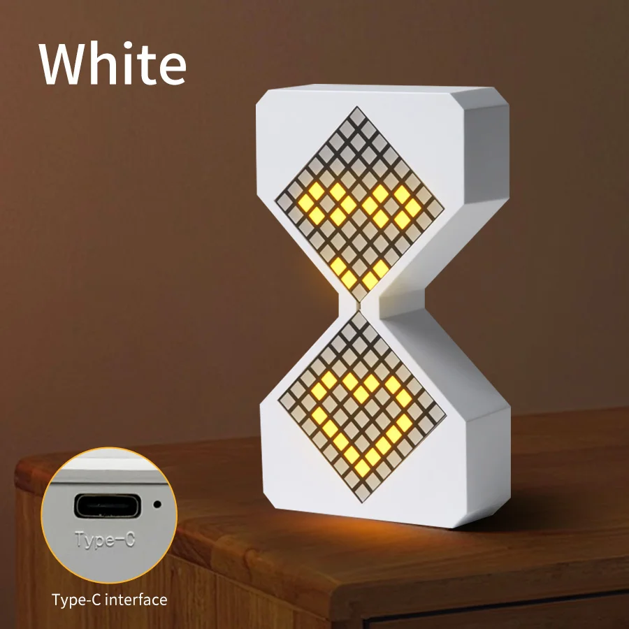2025 Creative Electronic Timer 3D Hourglass Ornament For Bedroom Kitchen Workshop My World Pixel Style Ambient LED Night Lights
