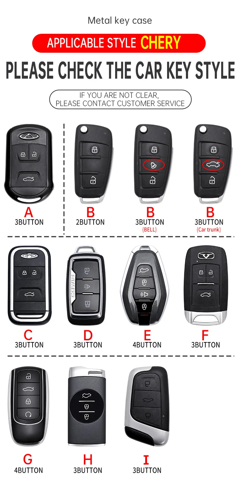 Zinc Alloy Car Key Case For Chery ARRIZO7 E3 E5 A3 A5 Tiggo 2 3 5 3X Fulwin2 Eastar Keyless Protect Cover Accessories