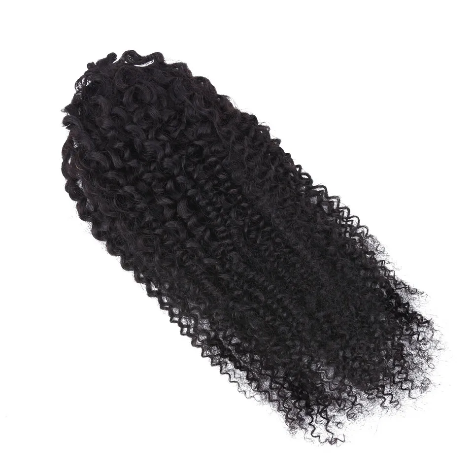 Kinky Curly Drawstring Ponytail Human Hair Extensions For Women Wrap Around Curly Human Hair Ponytail Extension Hair Pieces