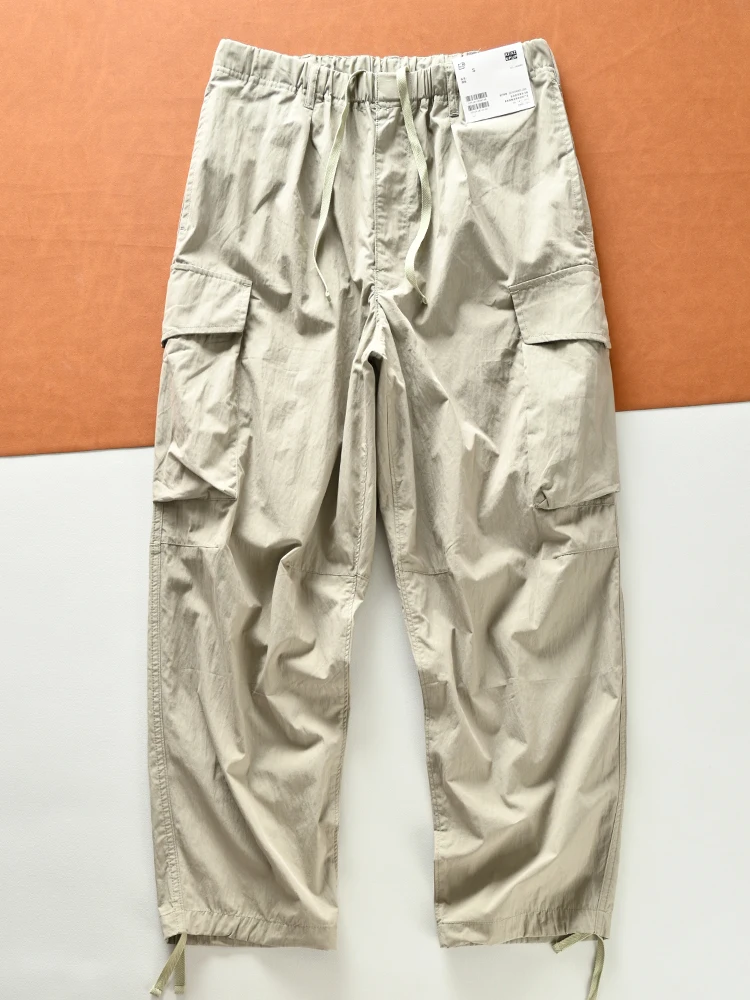 Lightweight Quick-Dry Loose Casual Cargo Pants for Couples Summer Men's Fashion Urban Style Long Pants Multiple Pockets