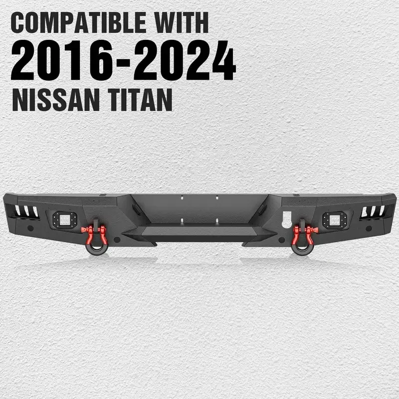 Rear Bumper with 2 X  s, D-rings, Sensor Holes, License Plate s & Holes for 2016-2024  TITAN