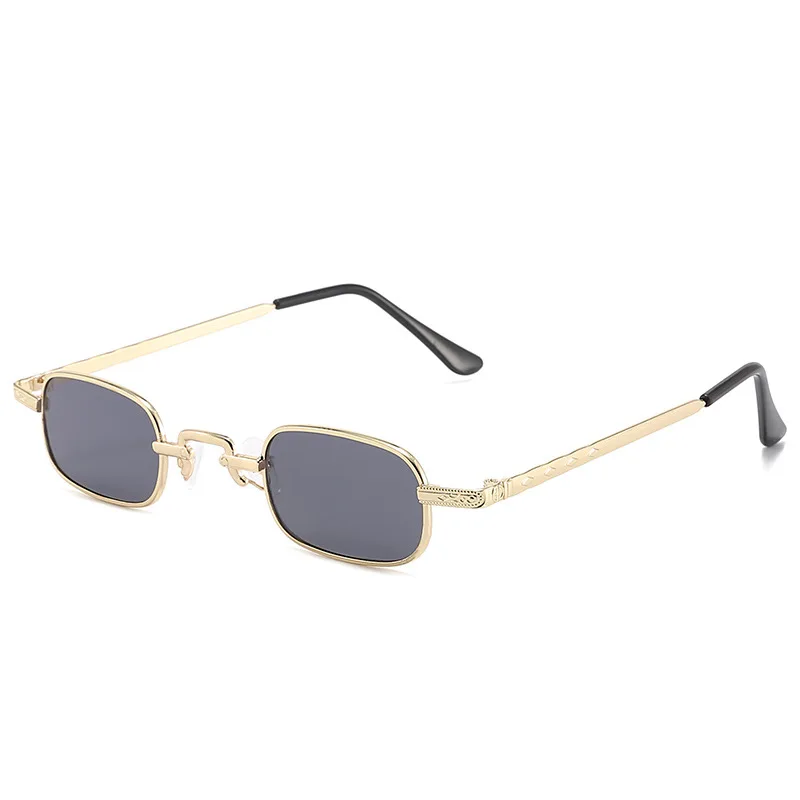 New Narrow Sunglasses for Men Fashion Rectangle for Women Metal Luxury Classic Sun Glasses view 6
